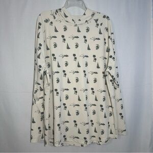Cream Patterned Men's Hoodie